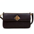 BLACK Crocodile CROSS BODY BAG