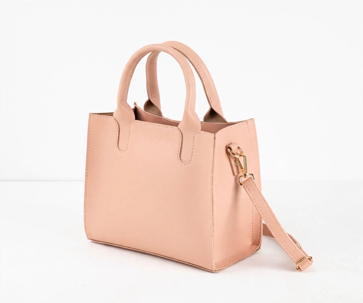 Mini Structured Tote Bag - Premium Faux Leather