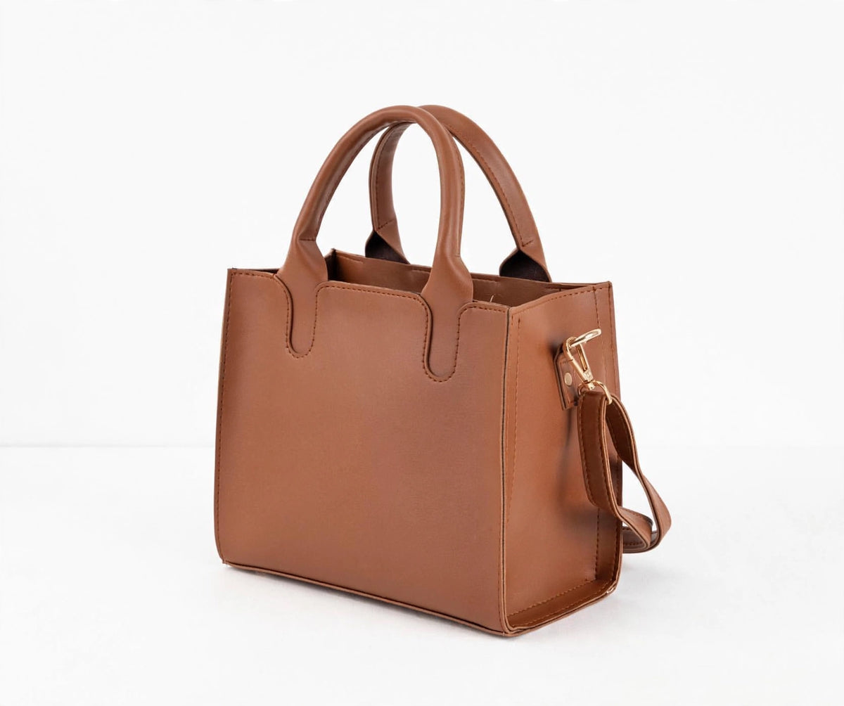 Mini Structured Tote Bag - Premium Faux Leather