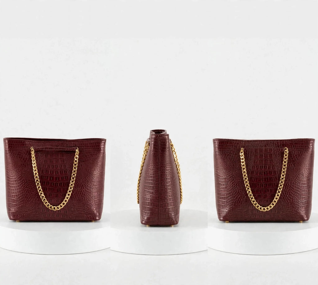 Premium Crocodile-Texture Tote Bag