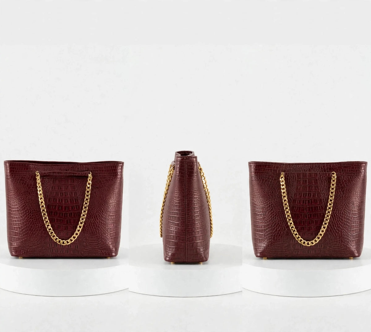 Premium Crocodile-Texture Tote Bag