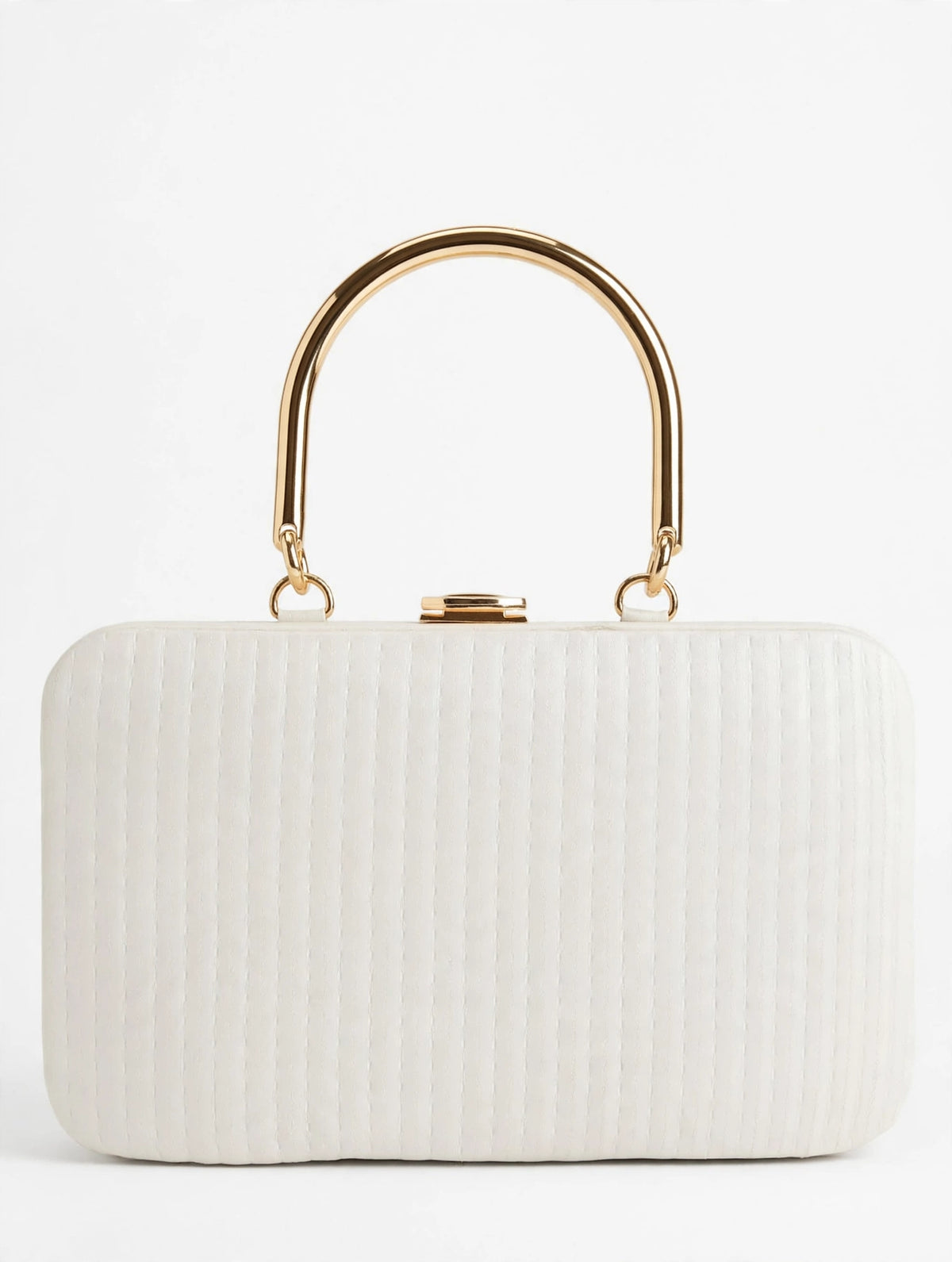 Elegant White Textured Clutch Bag