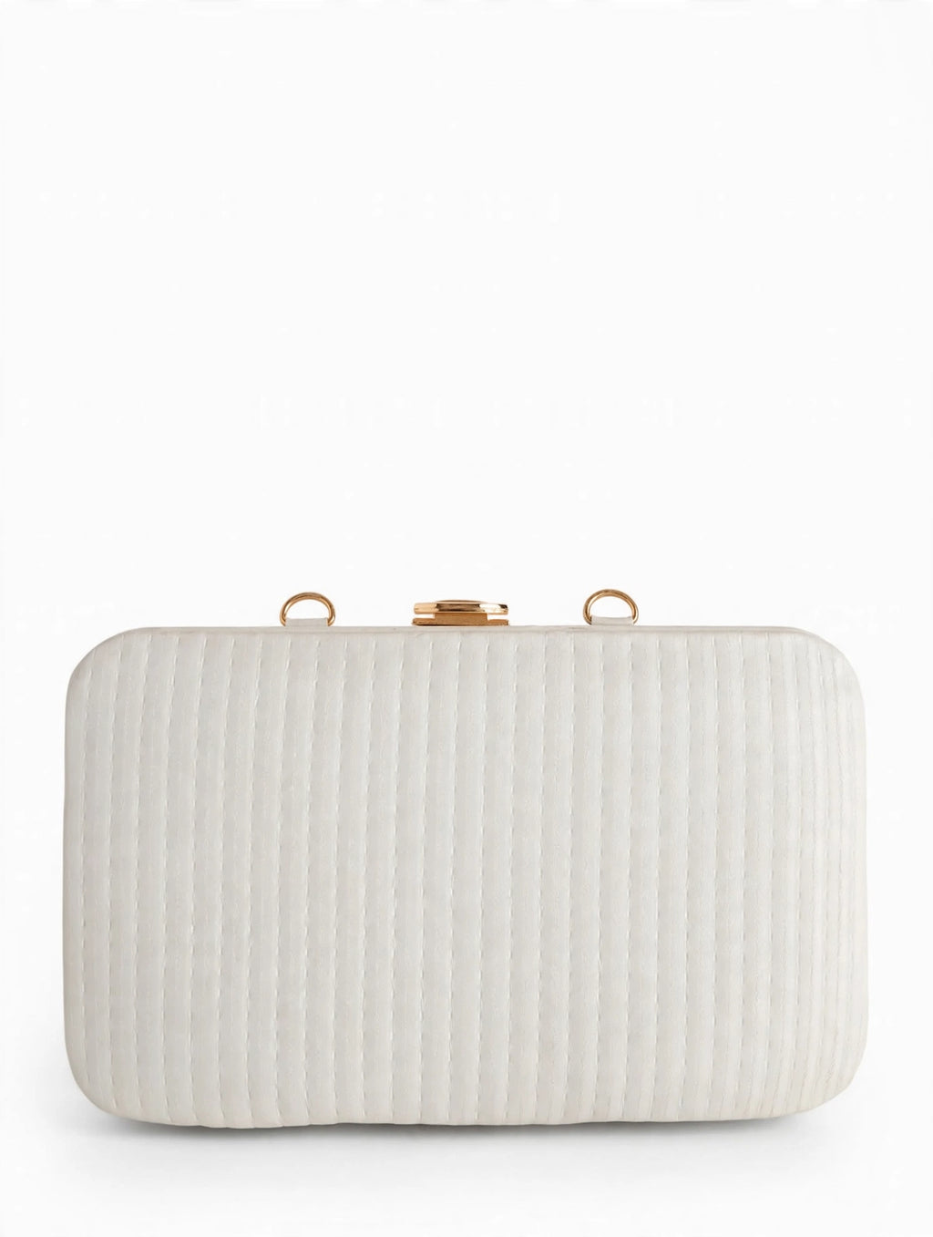 Elegant White Textured Clutch Bag