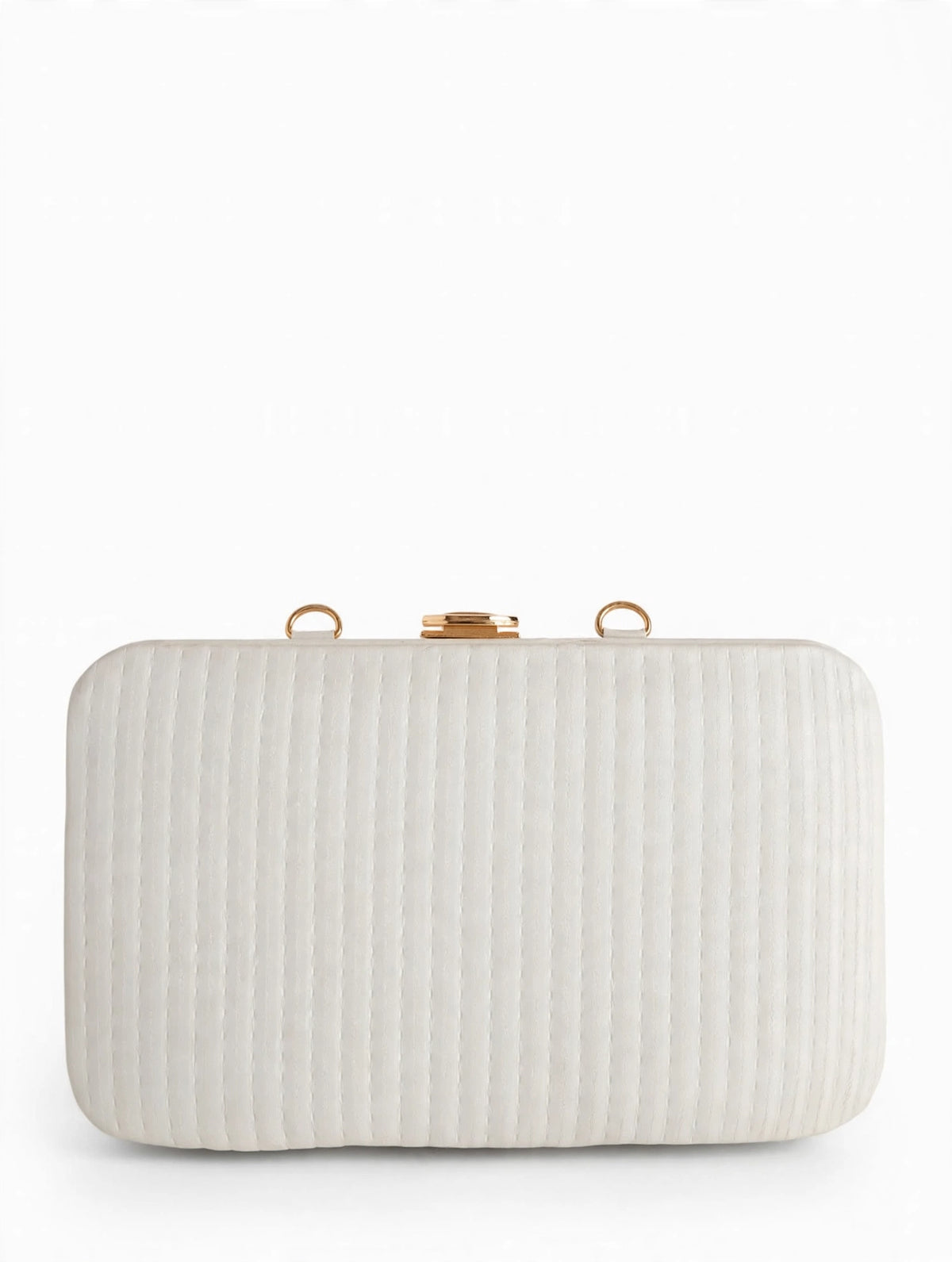Elegant White Textured Clutch Bag